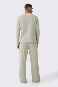 boohooMAN Wide Leg Waffle Jogger | UK| Loungewear