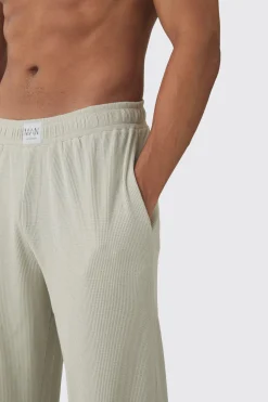 boohooMAN Wide Leg Waffle Jogger | UK| Loungewear