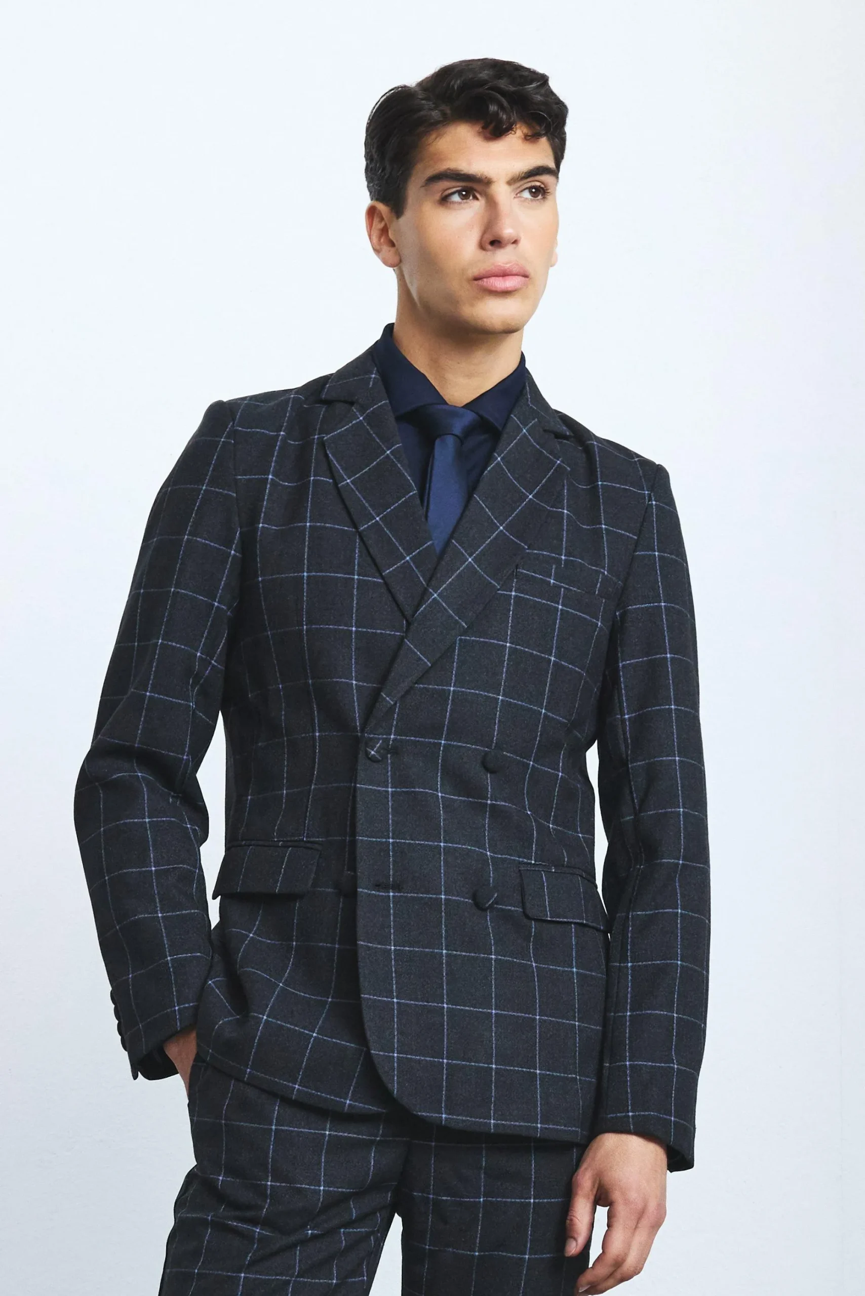 boohooMAN Window Check Double Breasted Slim Fit Blazer | UK| Suits & Tailoring