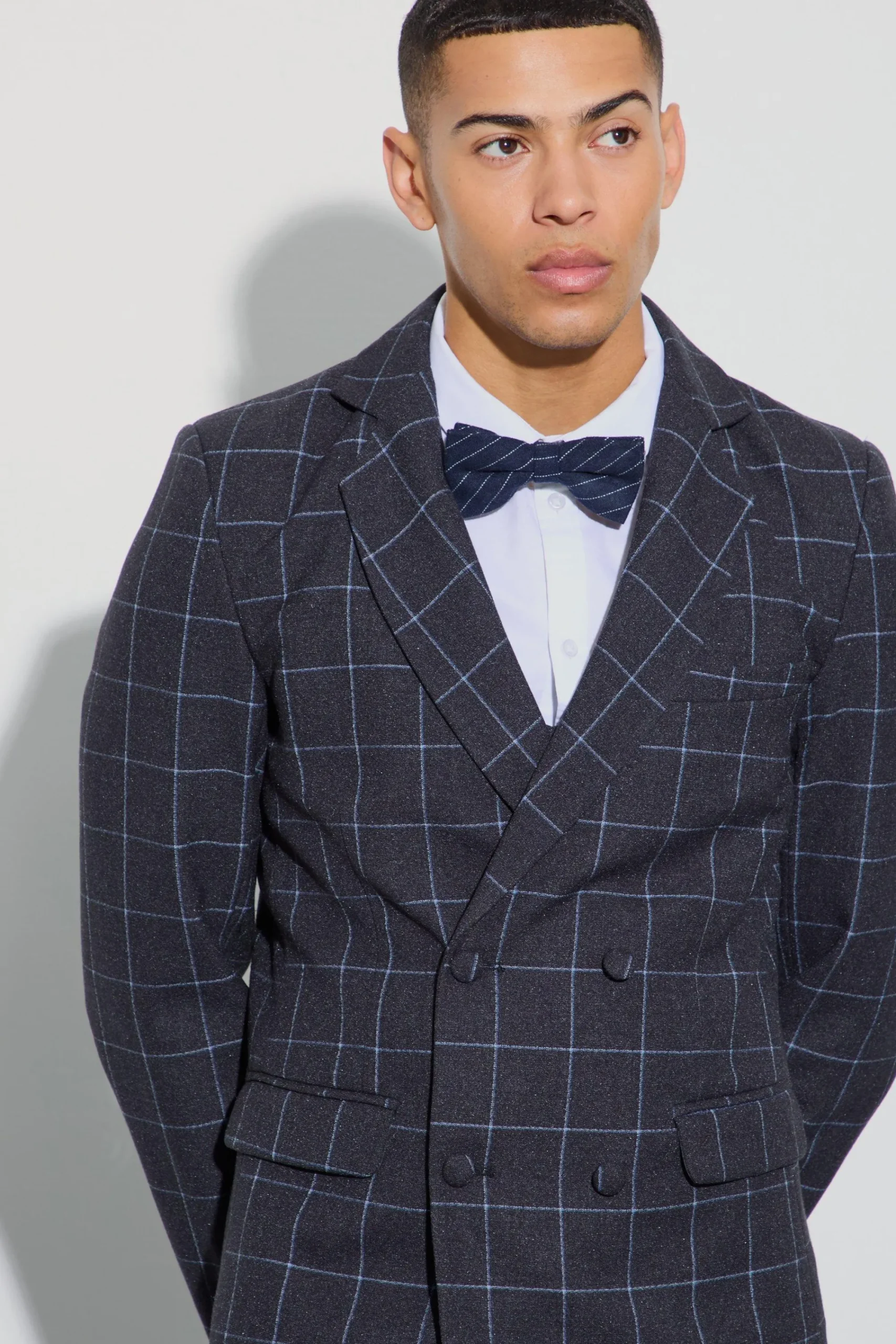 boohooMAN Window Check Double Breasted Slim Fit Blazer | UK| Suits & Tailoring