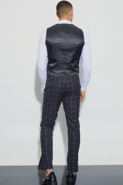 boohooMAN Window Check Double Breasted Waistcoat | UK| Suits & Tailoring