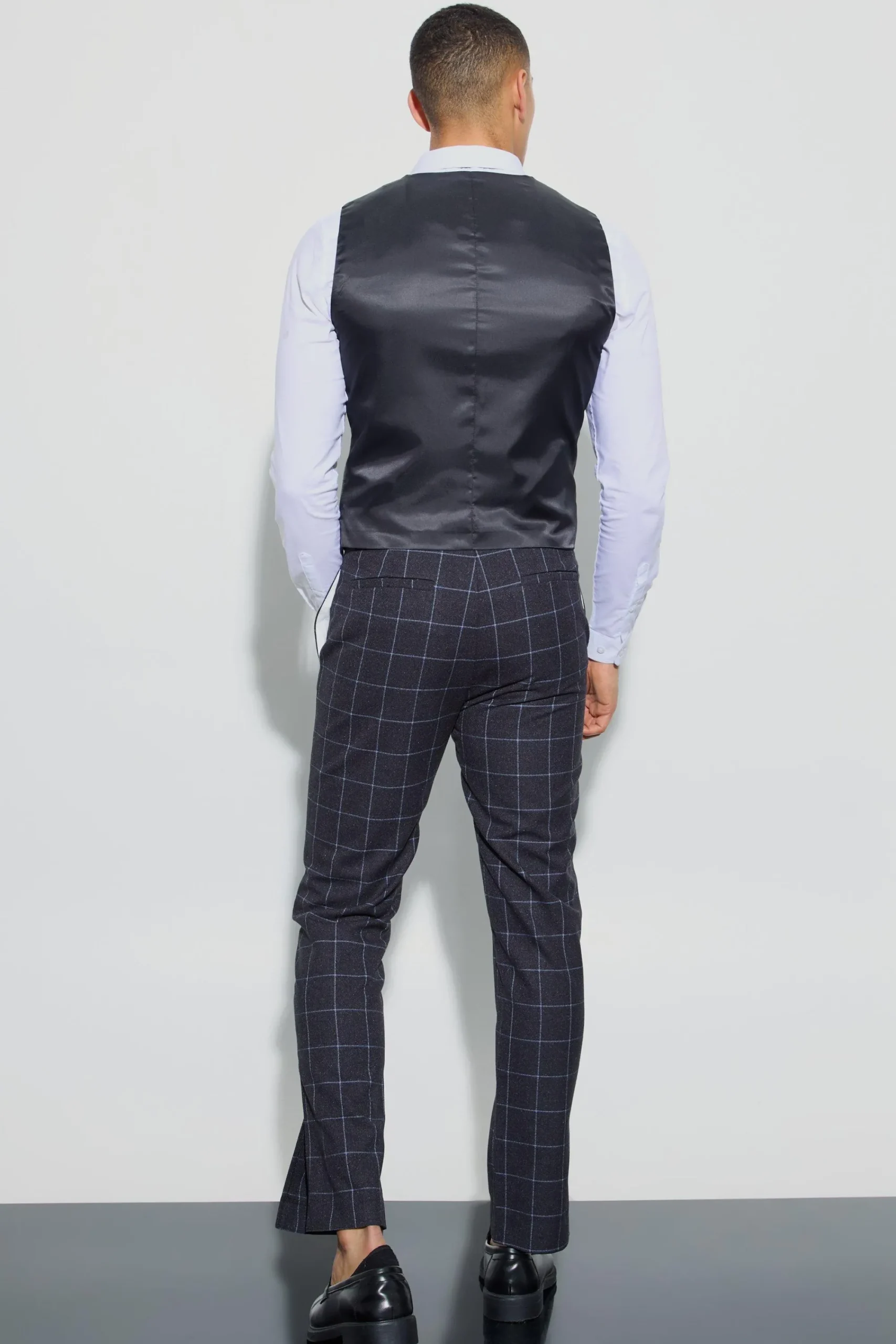 boohooMAN Window Check Double Breasted Waistcoat | UK| Suits & Tailoring