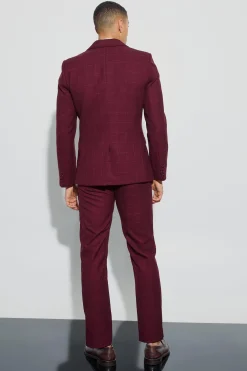 boohooMAN Window Check Double Breasted Slim Fit Blazer | UK| Suits & Tailoring|Sets & Co-Ords