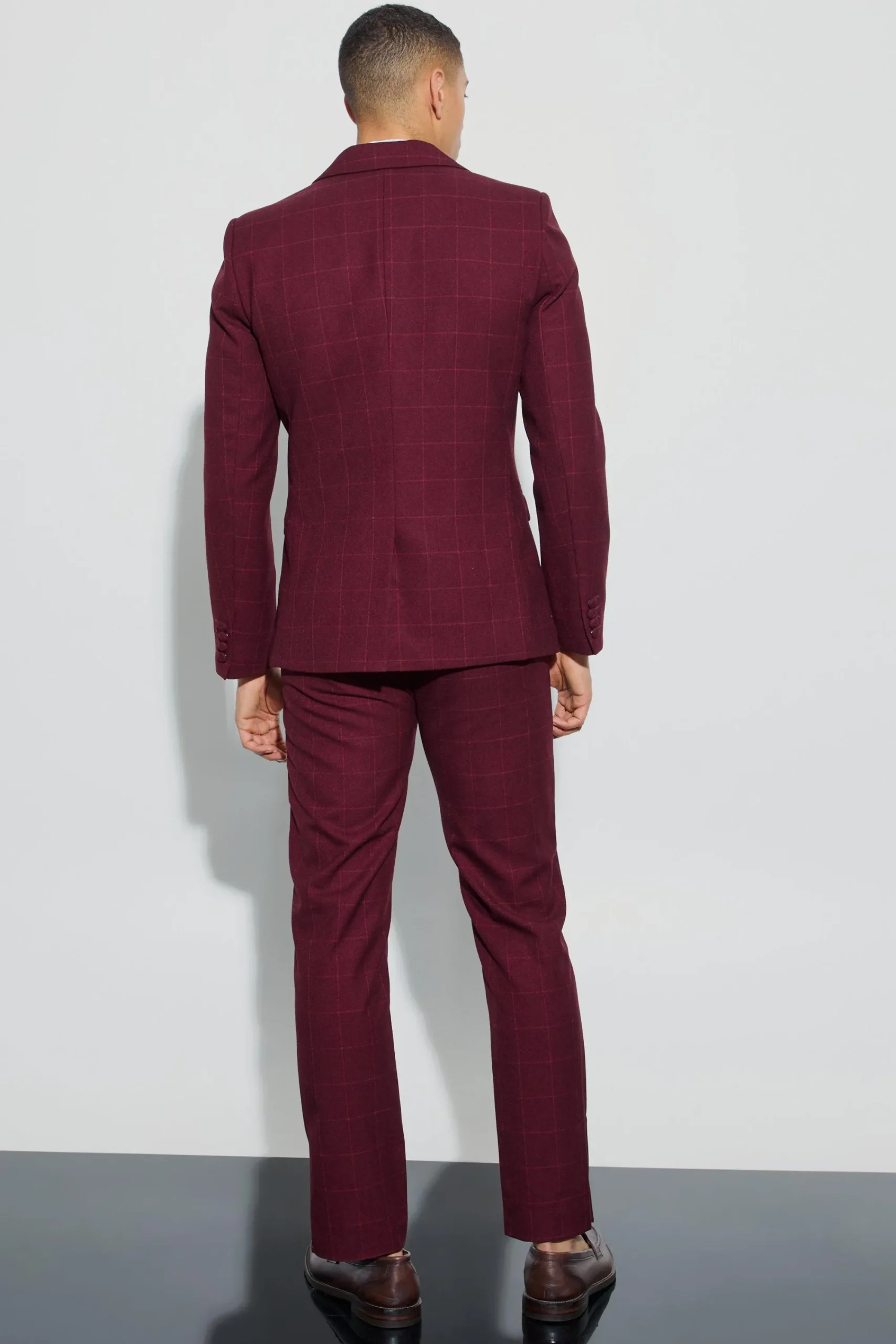 boohooMAN Window Check Double Breasted Slim Fit Blazer | UK| Suits & Tailoring|Sets & Co-Ords