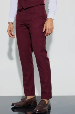 boohooMAN Window Check Straight Fit Trousers | UK| Trousers|Suits & Tailoring