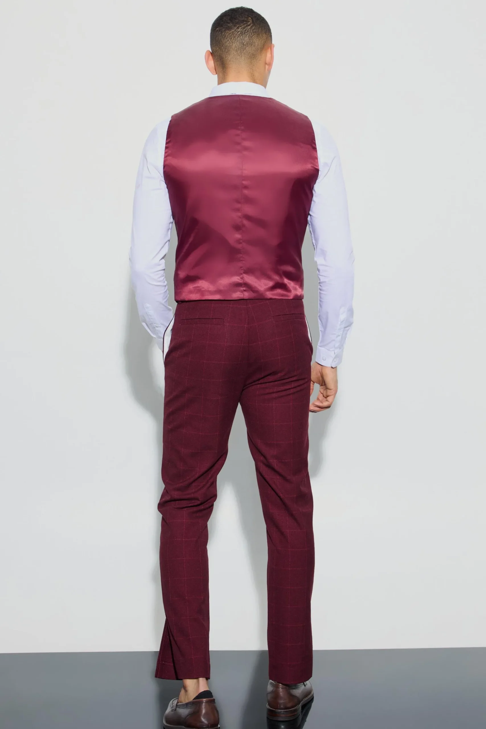 boohooMAN Window Check Straight Fit Trousers | UK| Trousers|Suits & Tailoring