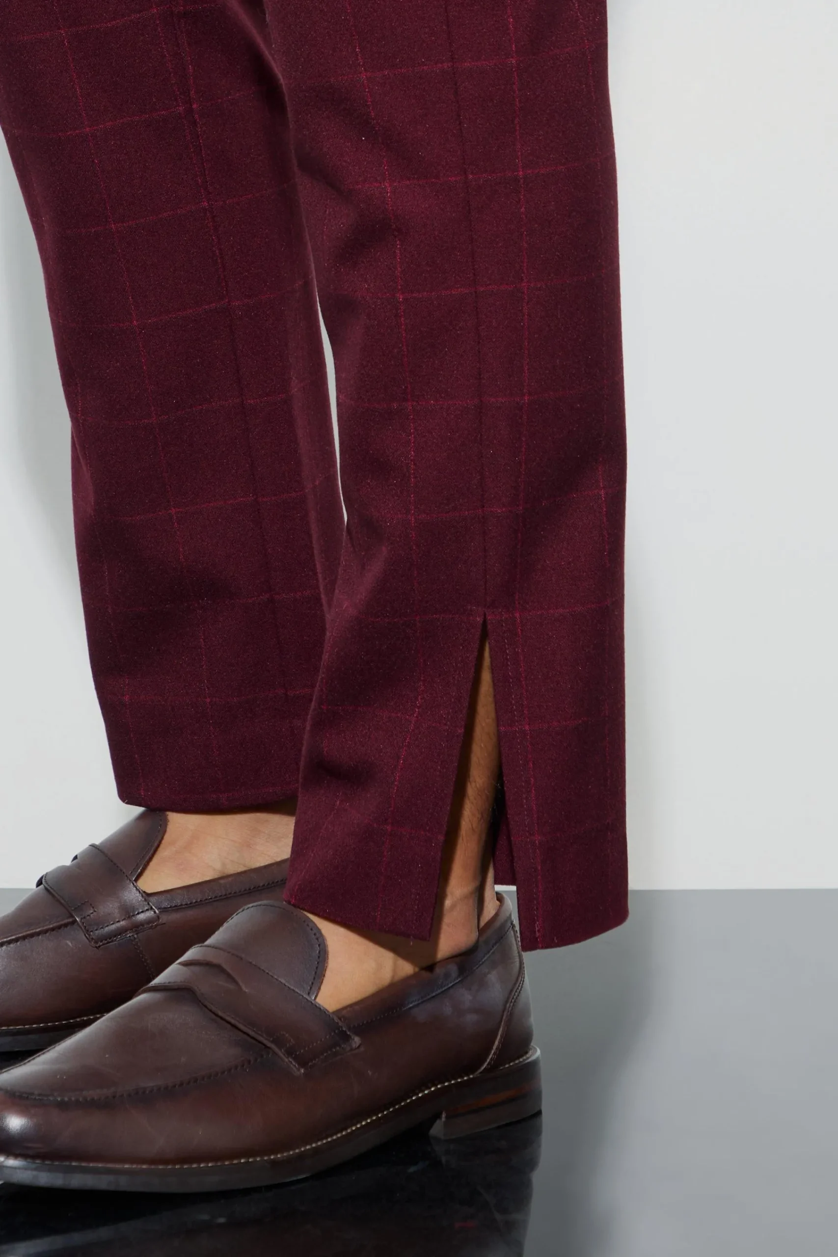 boohooMAN Window Check Straight Fit Trousers | UK| Trousers|Suits & Tailoring