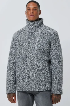 boohooMAN Wool Concealed Placket Funnel Neck Jacket | UK| Coats & Jackets