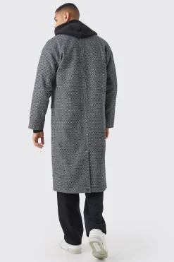 boohooMAN Wool Look Overcoat With Metal Clasp | UK| Coats & Jackets