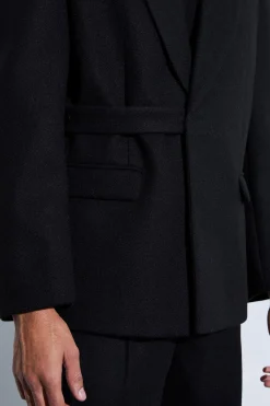 boohooMAN Wool Look Oversized Strap Detail Blazer | UK| Suits & Tailoring