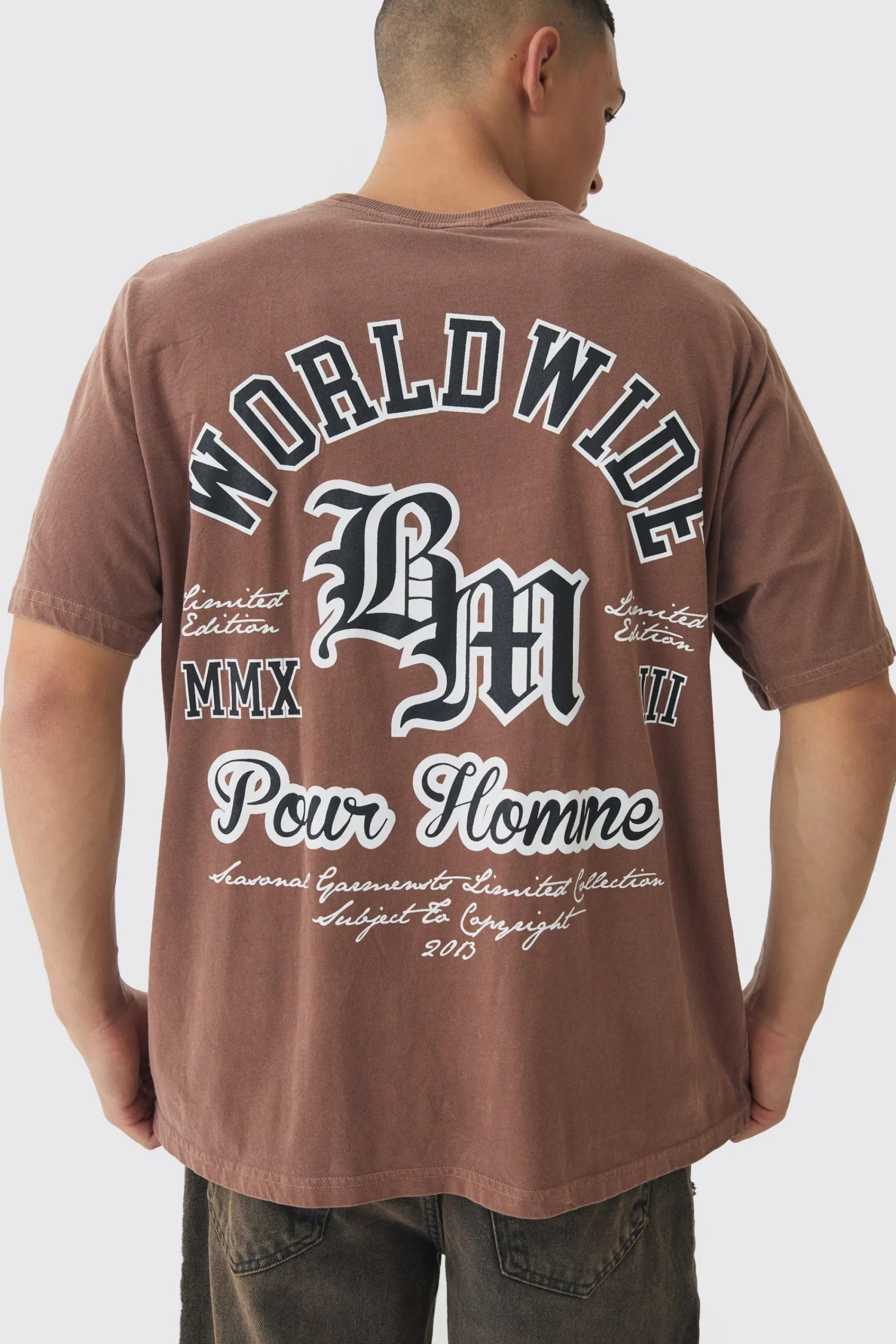 Worldwide BM Back Print T-Shirt | UK^boohooMAN Discount