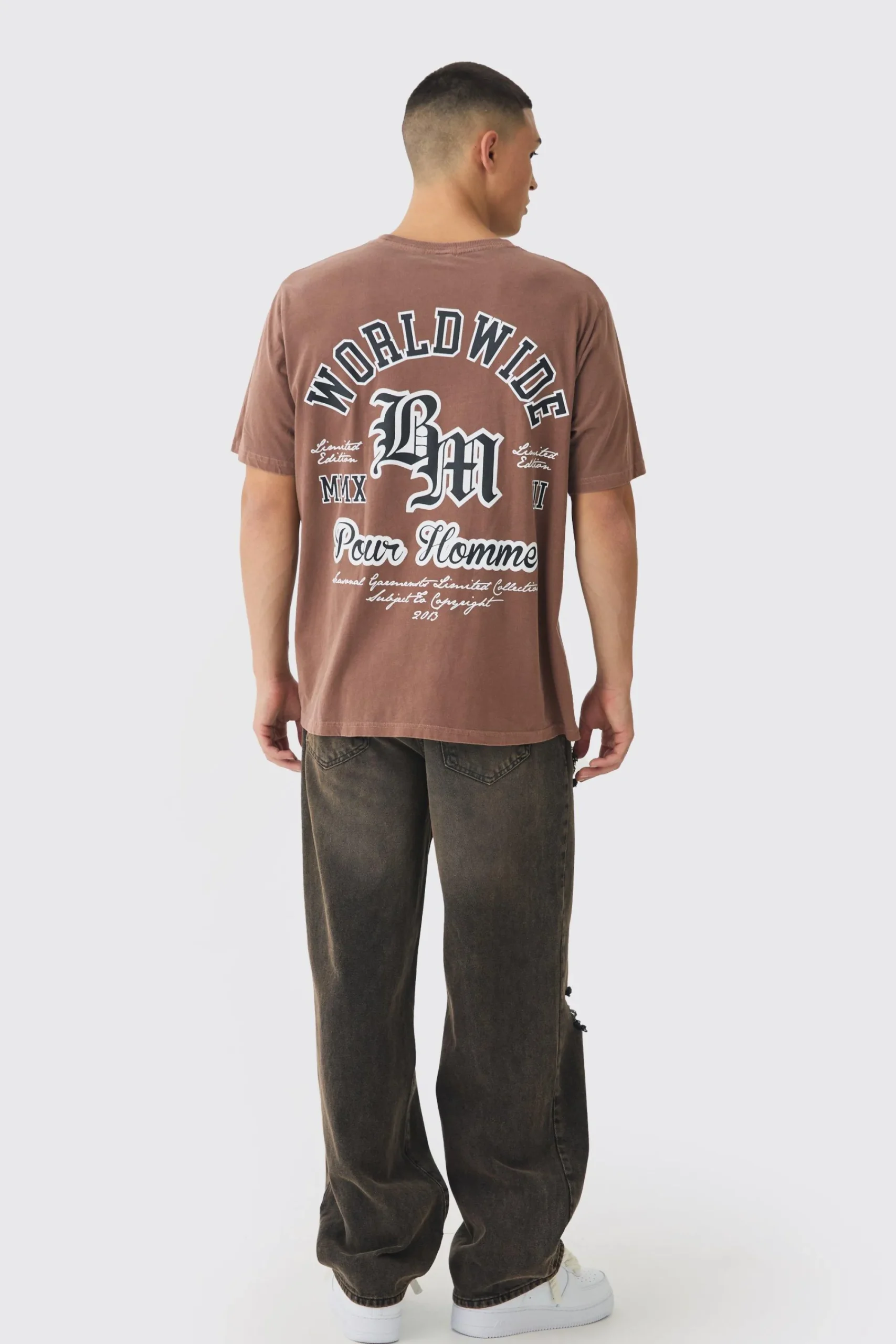 Worldwide BM Back Print T-Shirt | UK^boohooMAN Discount