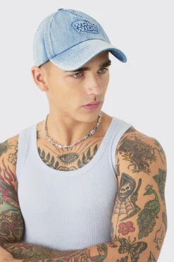 boohooMAN Worldwide Embossed Washed Cap In | UK| Hats & Caps