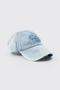 boohooMAN Worldwide Embossed Washed Cap In | UK| Hats & Caps