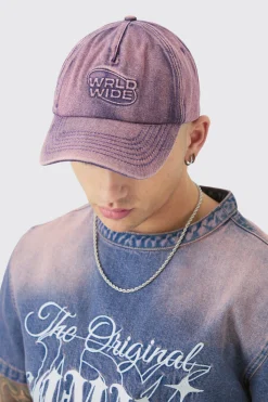 boohooMAN Worldwide Embossed Washed Cap In | UK| Hats & Caps