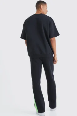 boohooMAN Worldwide Graphic Half Sleeve Sweat Gusset Tracksuit | UK| Tracksuits