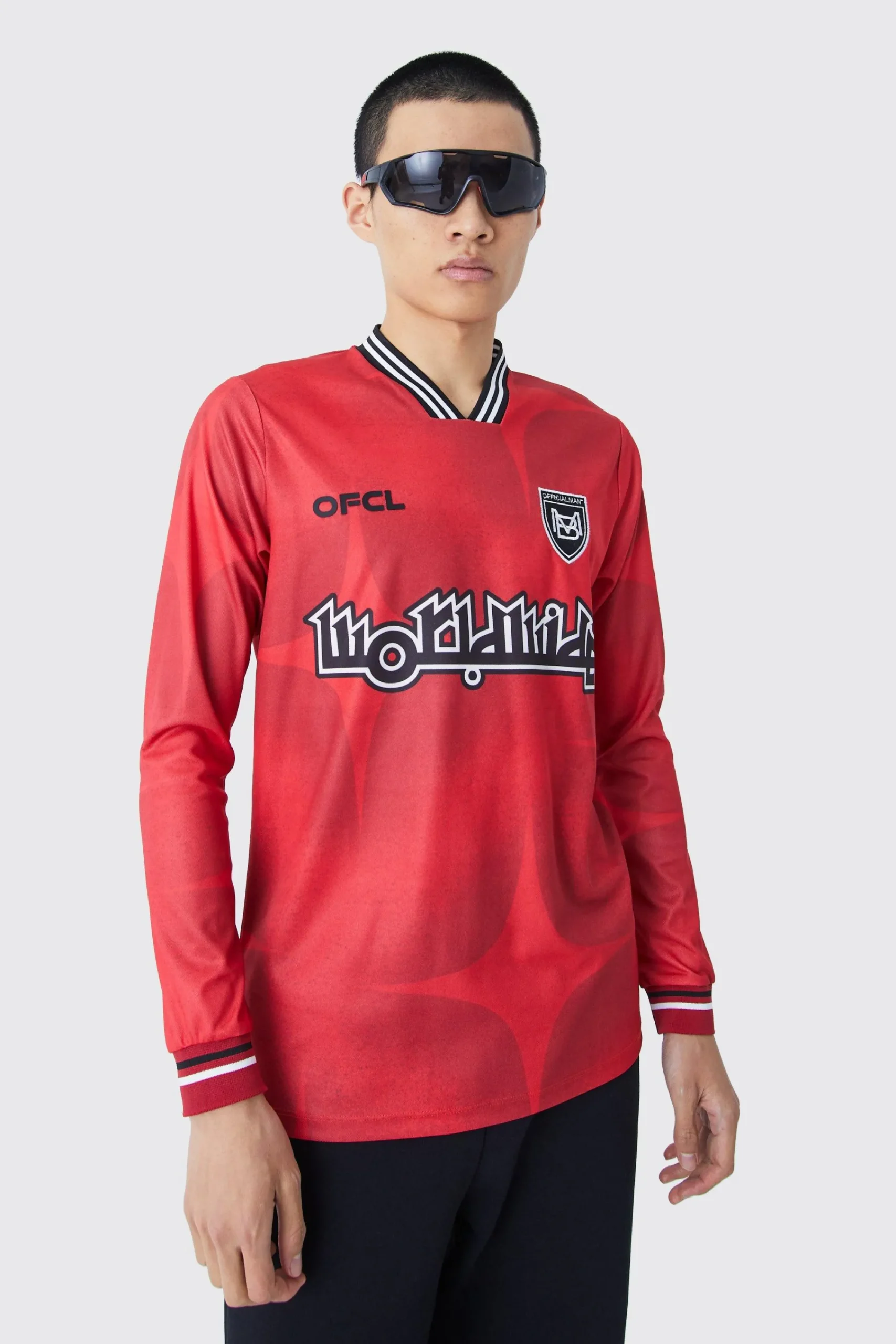 Worldwide Long Sleeve Football Shirt | UK^boohooMAN Clearance