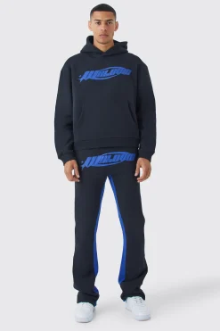 boohooMAN Worldwide Oversized Stacked Gusset Tracksuit | UK| Tracksuits