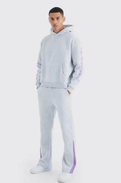 boohooMAN Worldwide Placement Printed Gusset Tracksuit | UK| Tracksuits