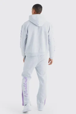 boohooMAN Worldwide Placement Printed Gusset Tracksuit | UK| Tracksuits