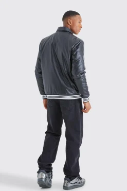 boohooMAN Worldwide Pu Collared Bomber | UK| Coats & Jackets