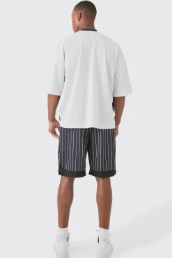boohooMAN Worldwide Stripe Basketball Mesh Shorts | UK| Shorts