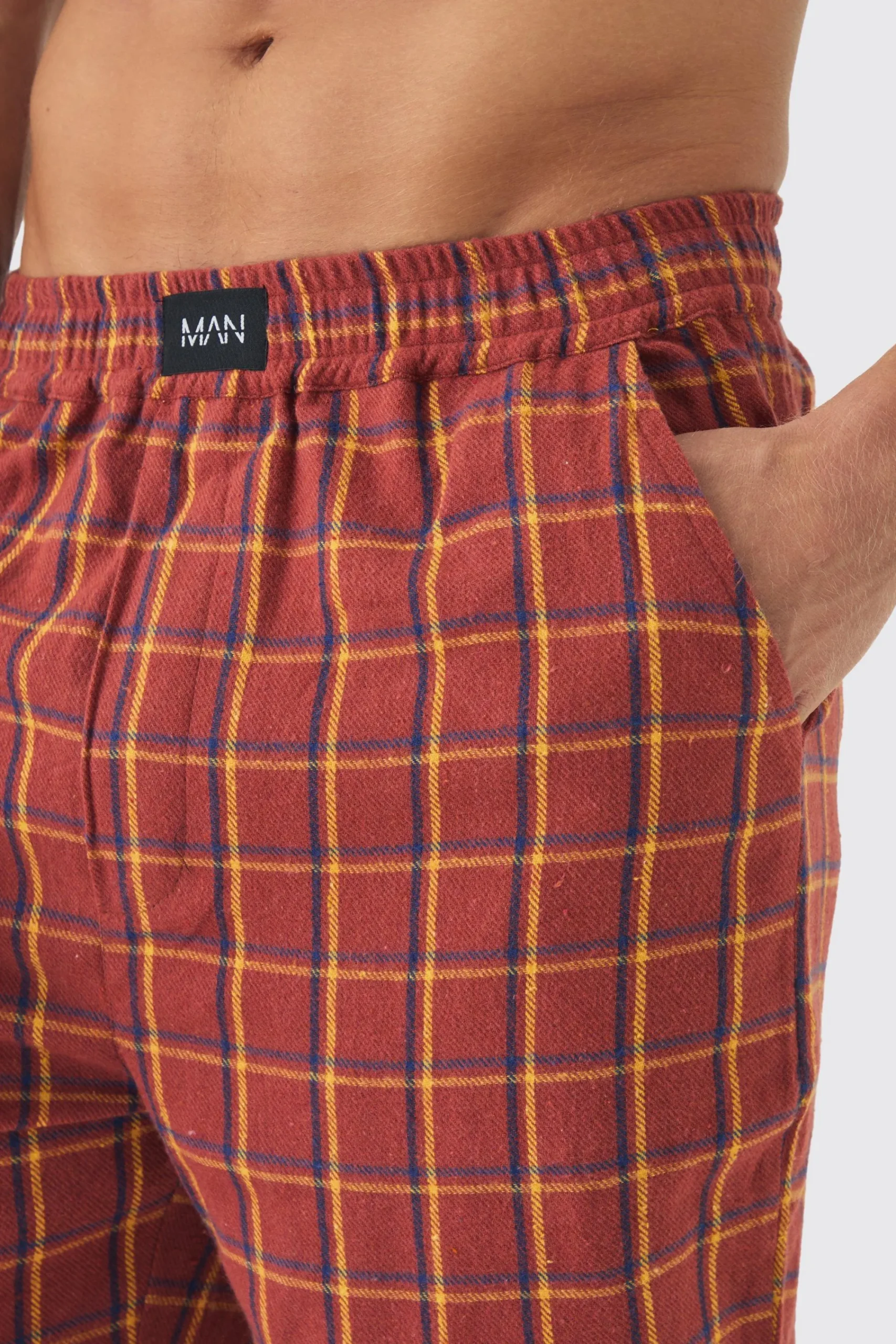 boohooMAN Woven Check Lounge Bottoms | UK| Loungewear