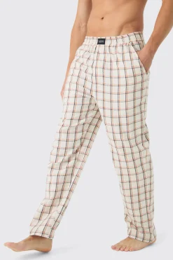 boohooMAN Woven Check Lounge Bottoms | UK| Loungewear