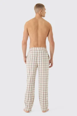 boohooMAN Woven Check Lounge Bottoms | UK| Loungewear