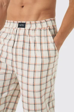 boohooMAN Woven Check Lounge Bottoms | UK| Loungewear