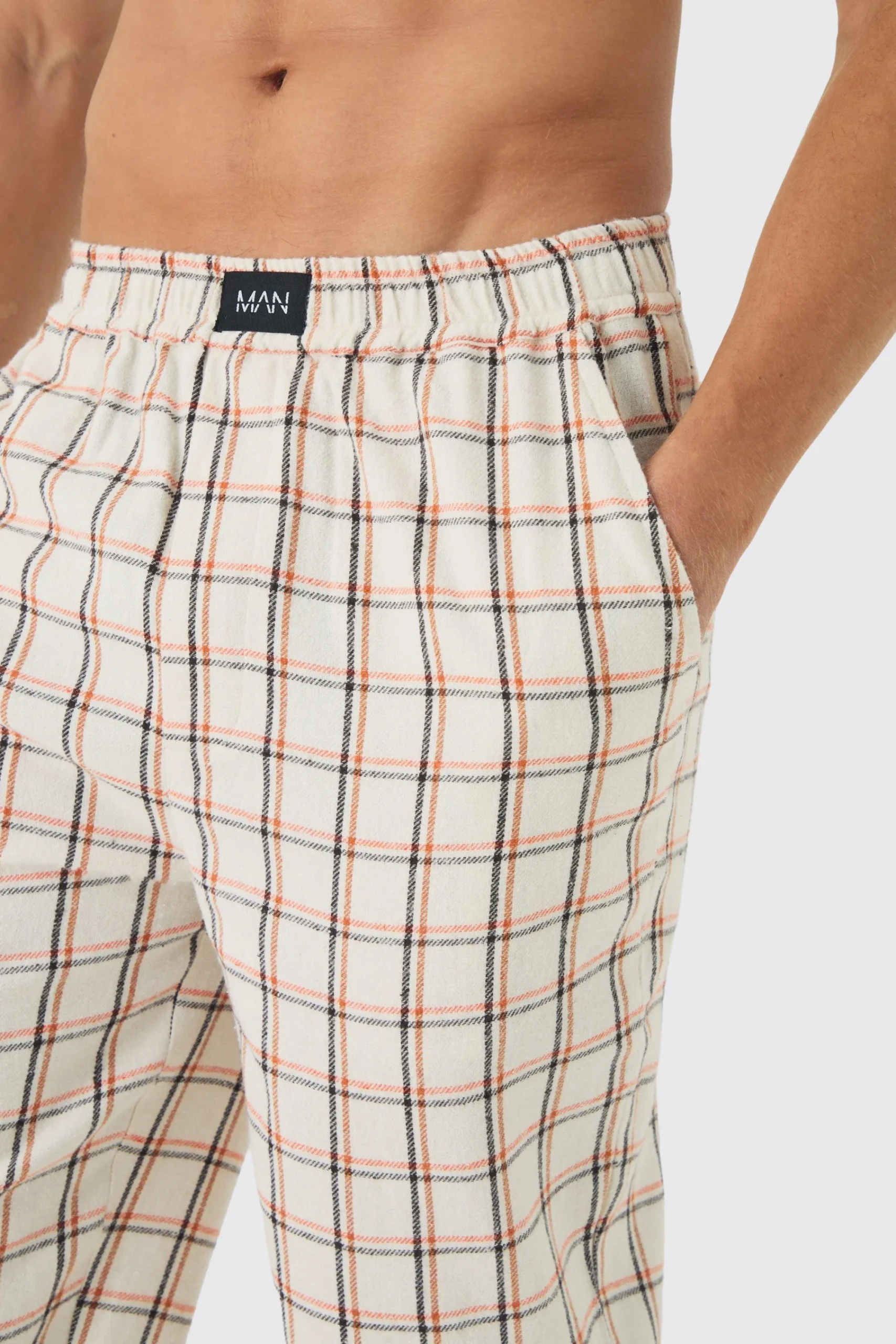 boohooMAN Woven Check Lounge Bottoms | UK| Loungewear