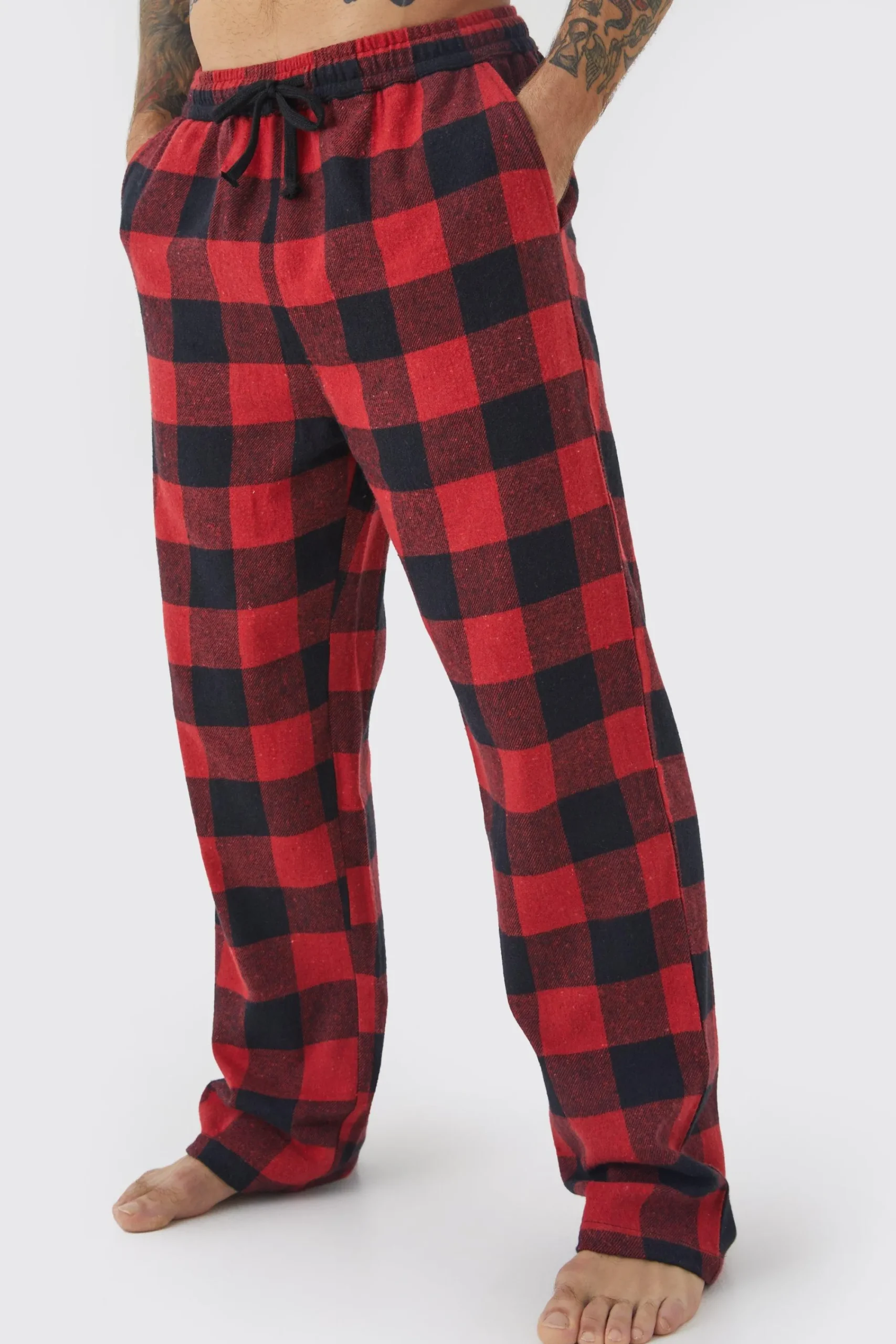 boohooMAN Woven Check Loungewear Pants | UK| Loungewear