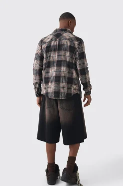 boohooMAN Woven MAN Tab Pocket Checked Shirt | UK| Shirts