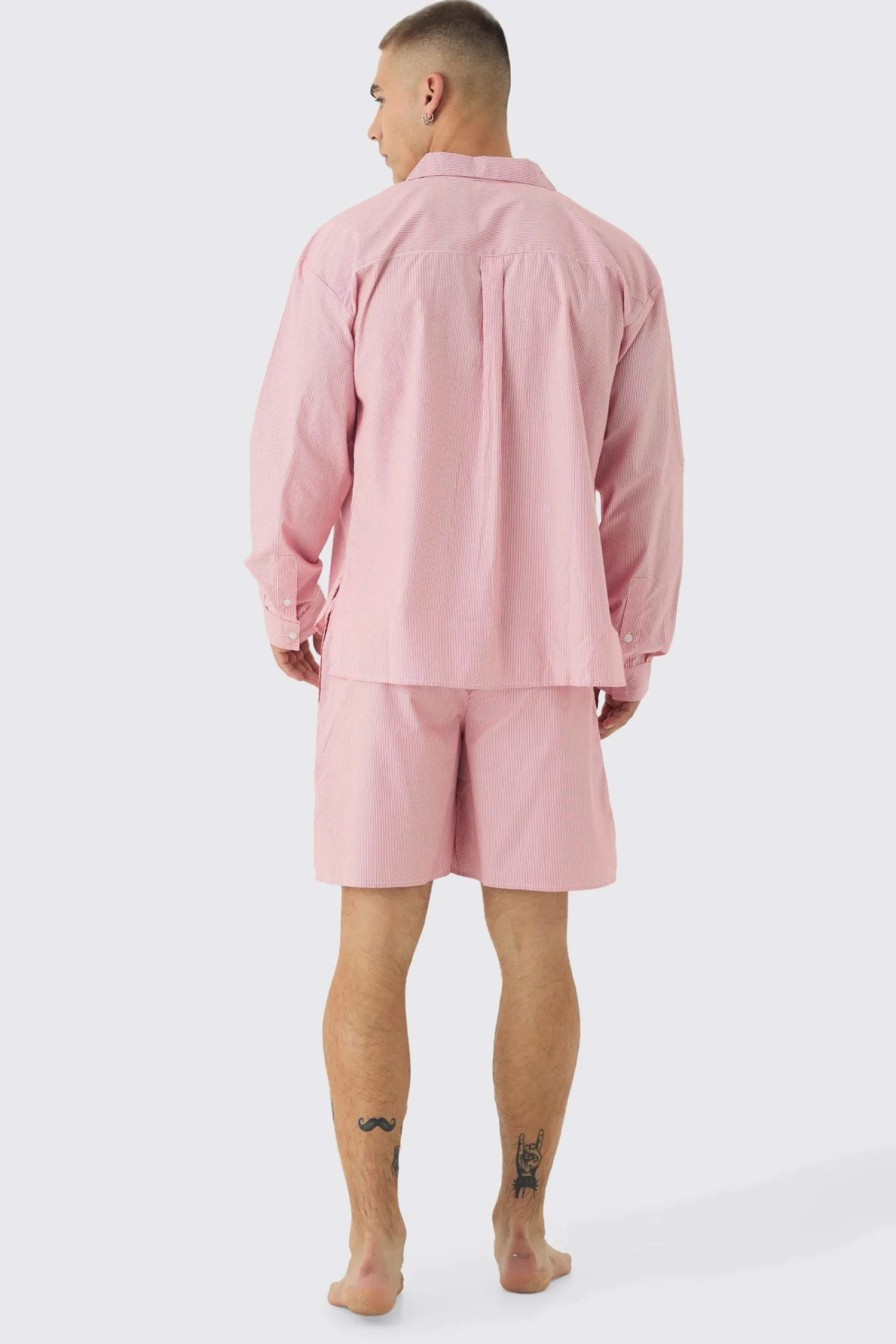 boohooMAN Woven Oversized Shirt & Short Lounge Set | UK| Loungewear|Shirts