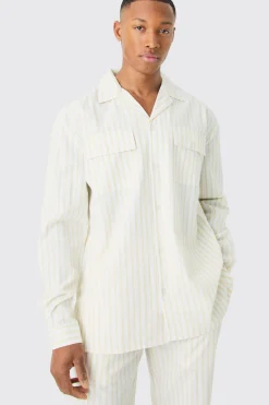 boohooMAN Woven Stripe Lounge Shirt | UK| Shirts