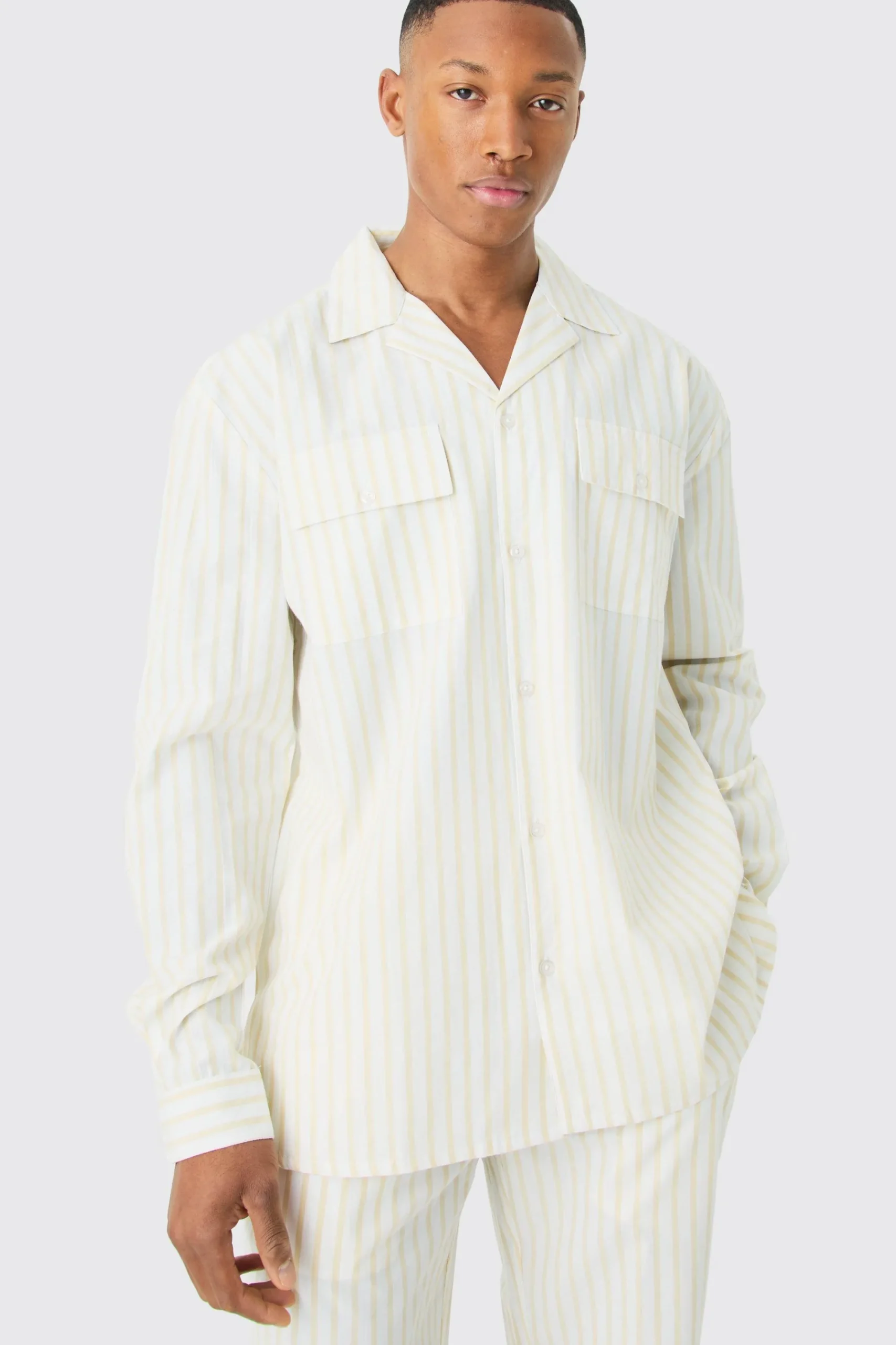 boohooMAN Woven Stripe Lounge Shirt | UK| Shirts