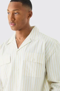 boohooMAN Woven Stripe Lounge Shirt | UK| Shirts