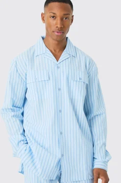 boohooMAN Woven Stripe Lounge Shirt | UK| Shirts