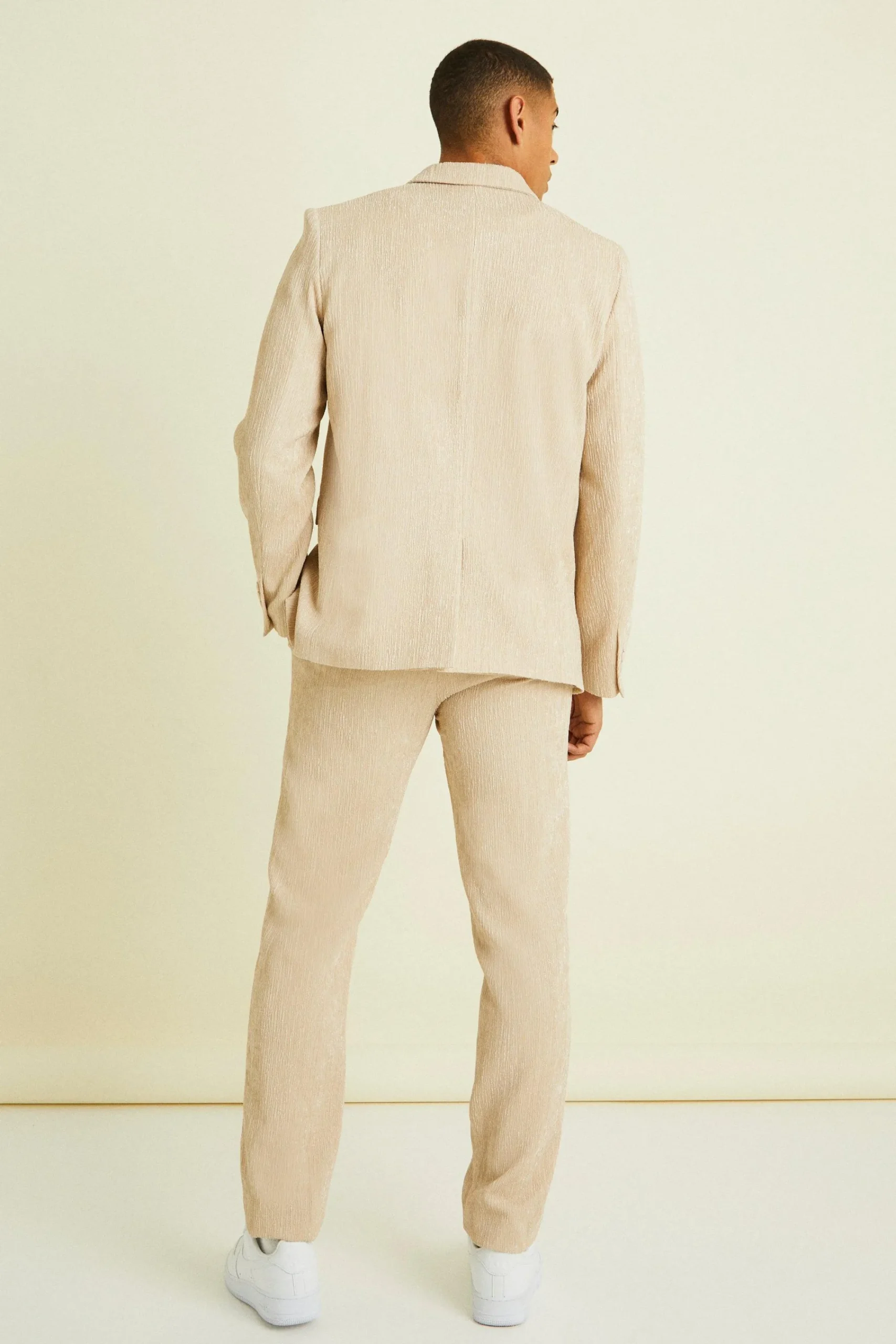 boohooMAN Wrap Front Crinkle Relaxed Suit Jacket | UK| Suits & Tailoring