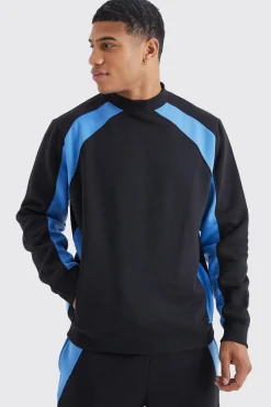 boohooMAN Zip Detail Colour Block Sweatshirt Tracksuit | UK| Tracksuits