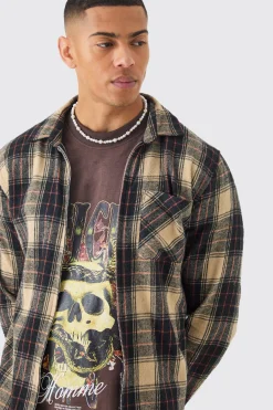 boohooMAN Zip Through Check Shirt | UK| Shirts