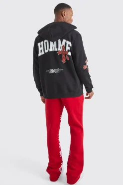 boohooMAN Zip Through Homme Graphic Hoodie | UK| Hoodies & Sweatshirts