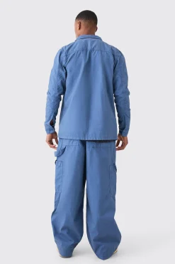 boohooMAN Zip Through Washed Long Sleeve Twill Shirt | UK| Shirts