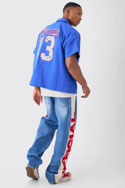 boohooMAN Zip Up Twill Varsity Shirt | UK| Shirts